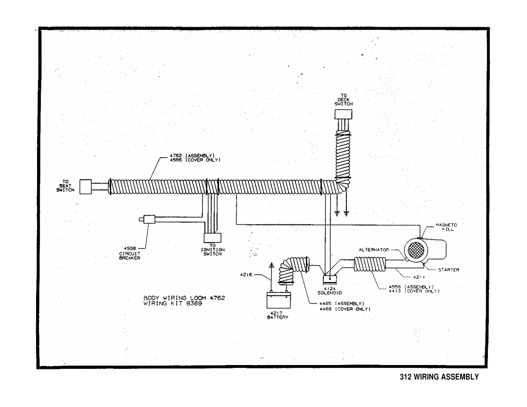 Dixon 312 manual Wiring Assembly 