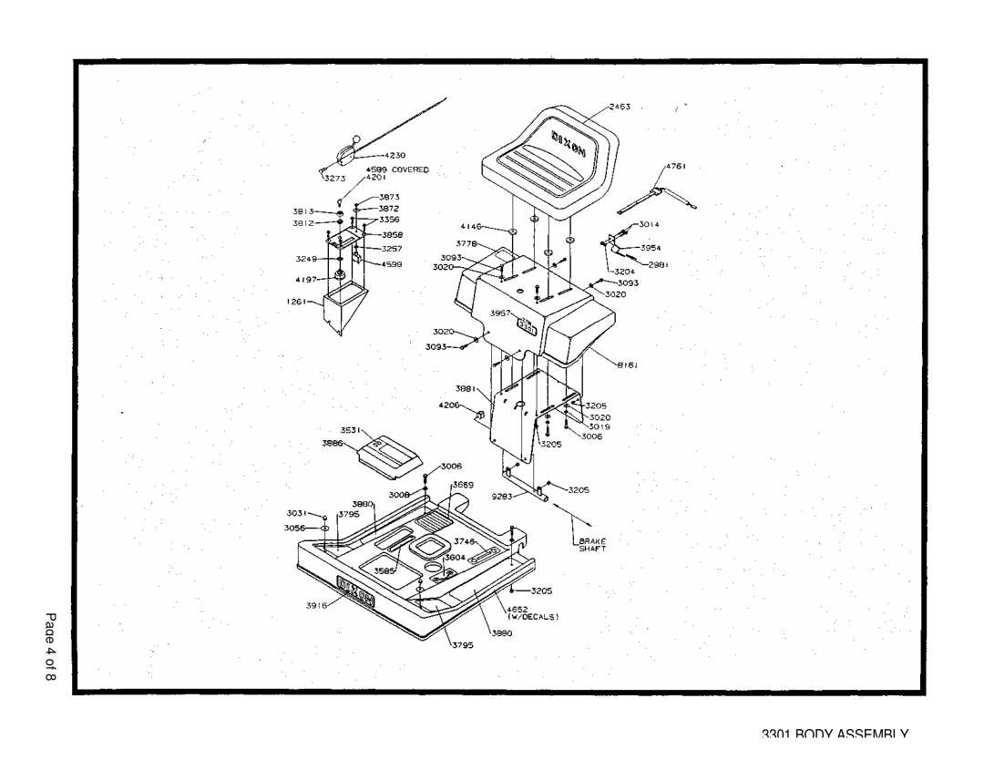 Dixon 3301 brochure Body Assembly, Page 4 of 