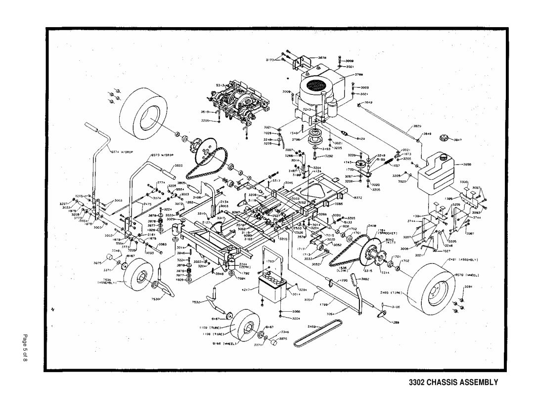 Dixon 3302 manual Chassis Assembly 