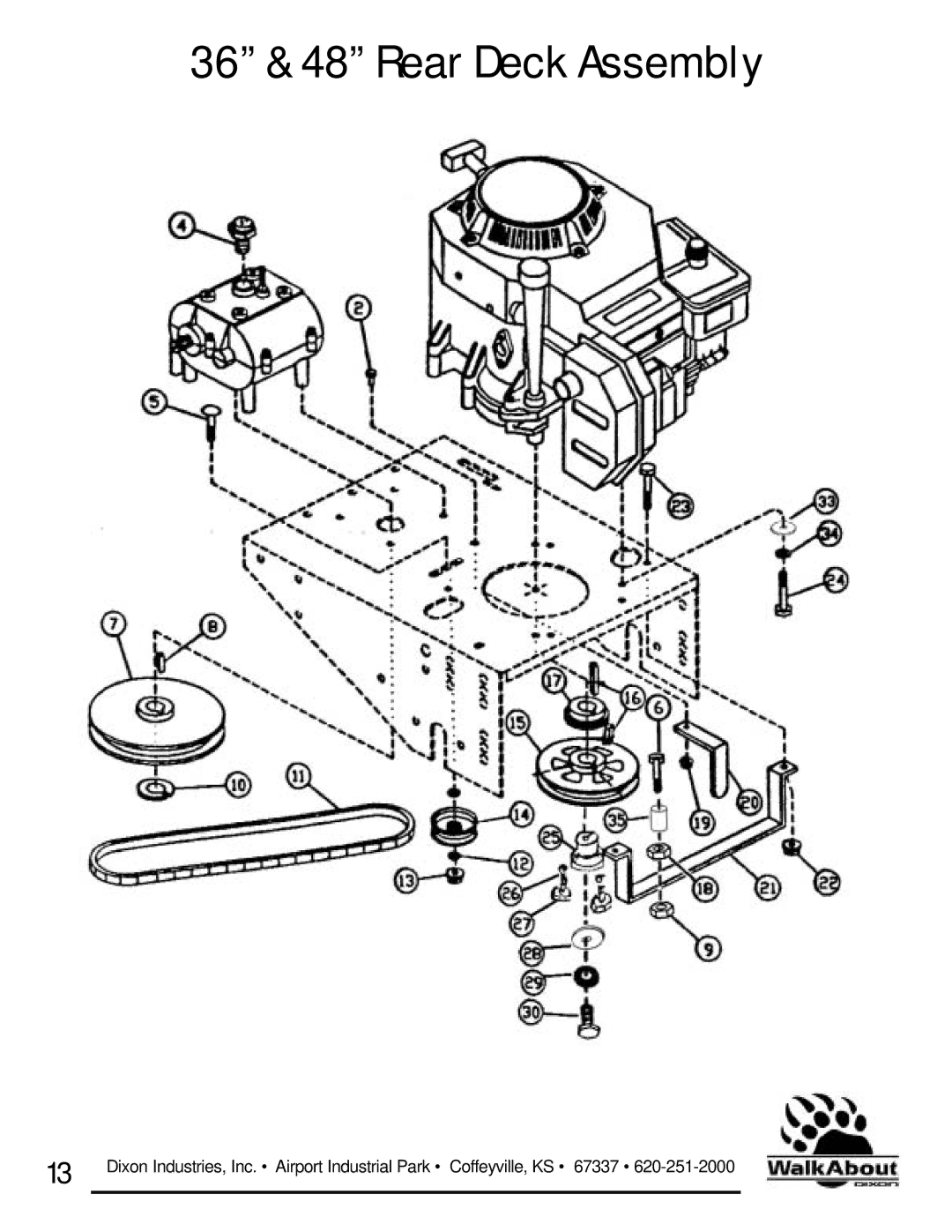 Dixon owner manual 36 & 48 Rear Deck Assembly 