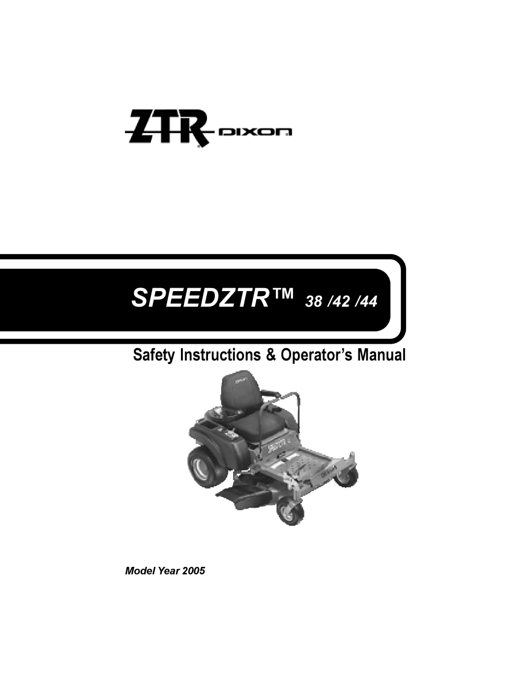 Dixon manual Speedztr 38 /42 /44 