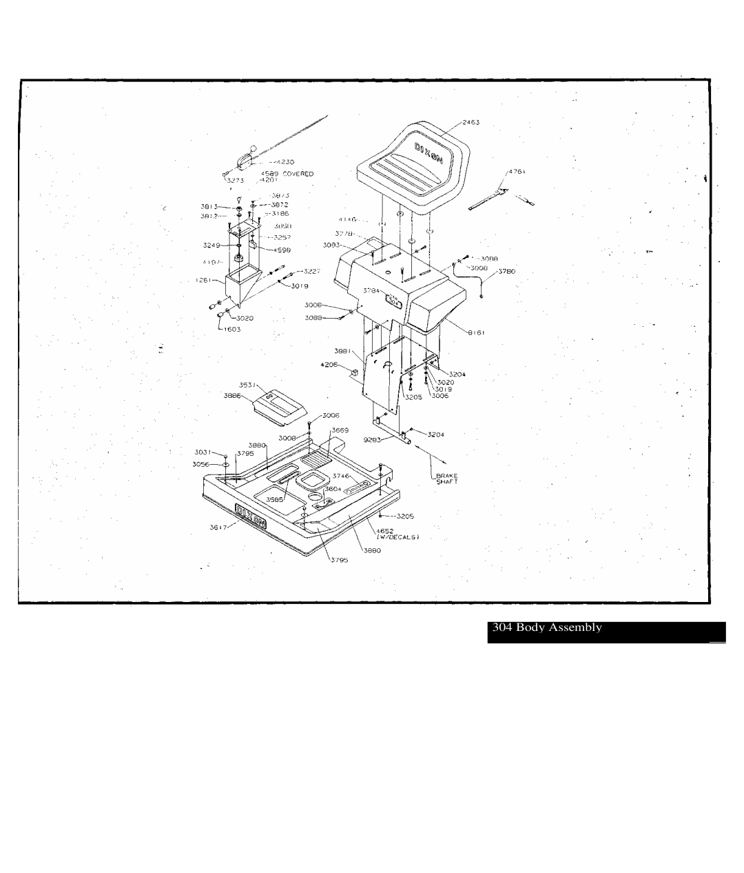 Dixon 3O4 brochure Body Assembly 