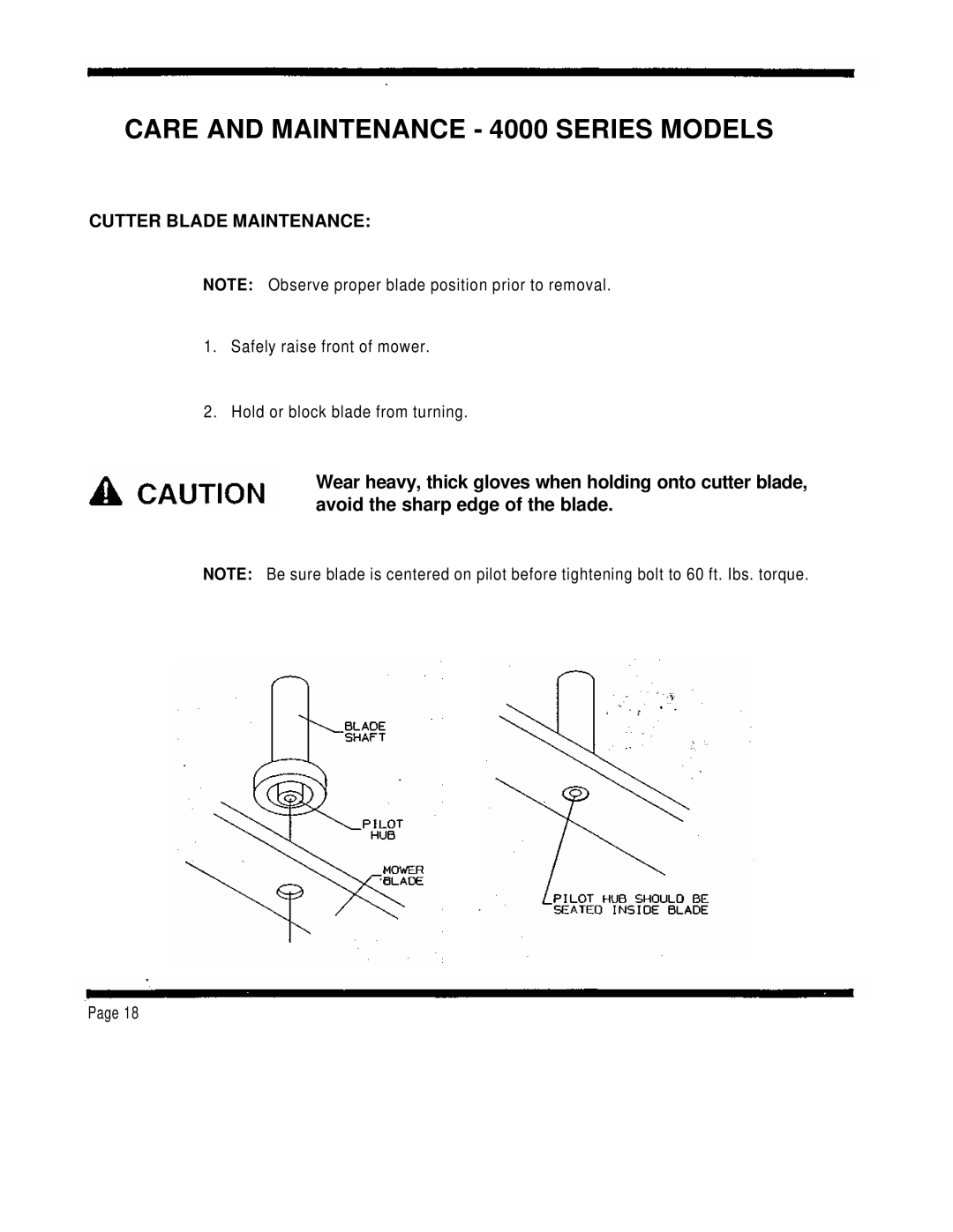 Dixon 4000 Series manual Cutter Blade Maintenance 