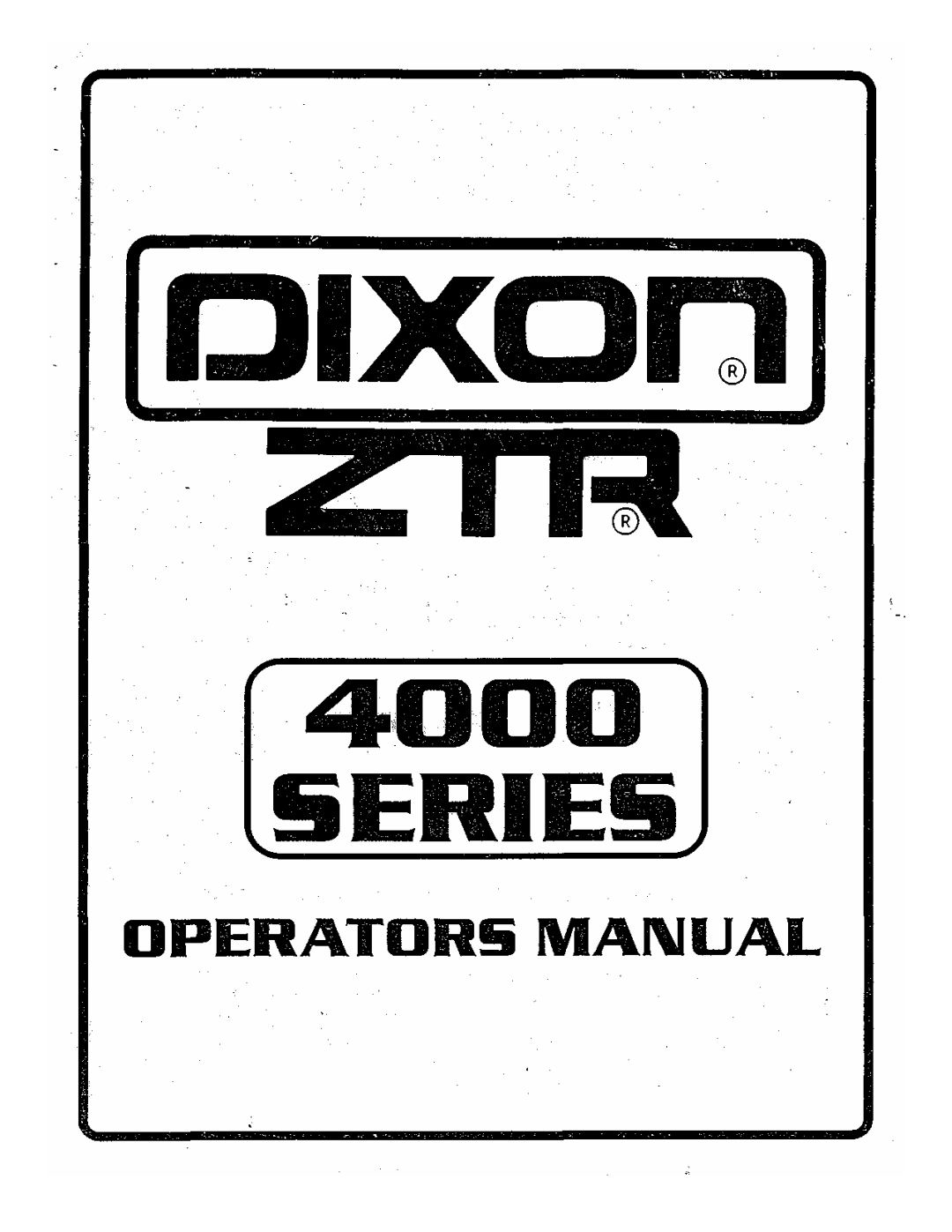 Dixon 4000 Series manual 