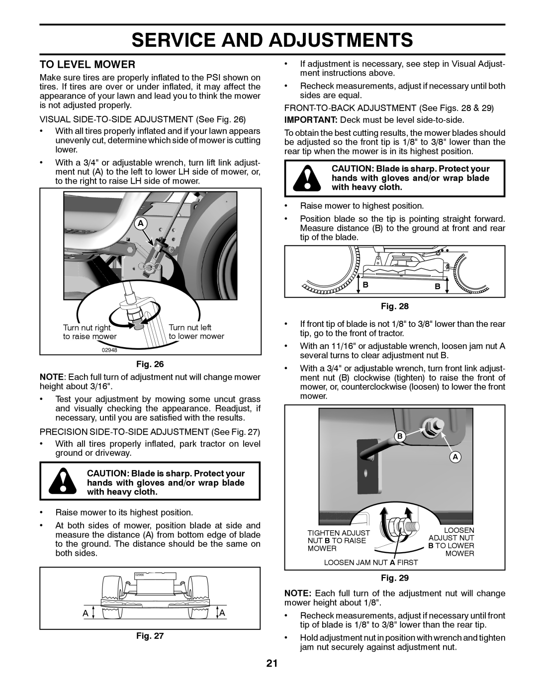 Dixon D22H46, 433616 manual To Level Mower 