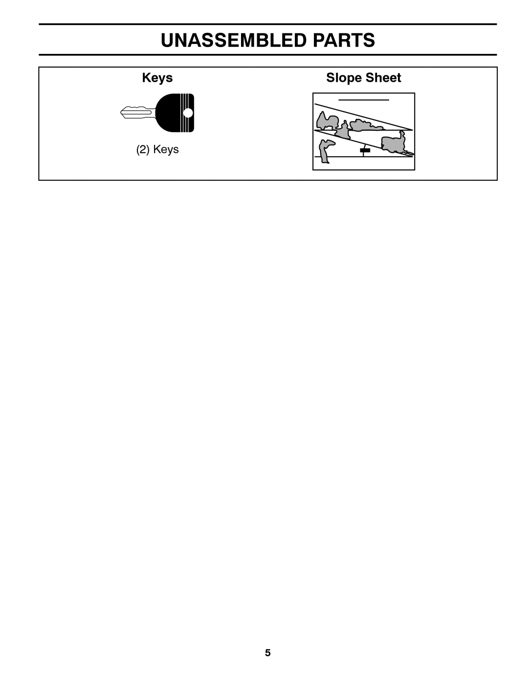 Dixon D22H46, 433616 manual Unassembled Parts 