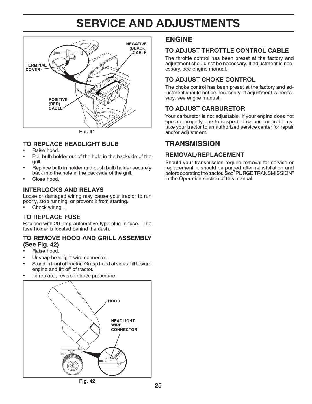 Dixon D26BH54, 434722 manual Transmission 