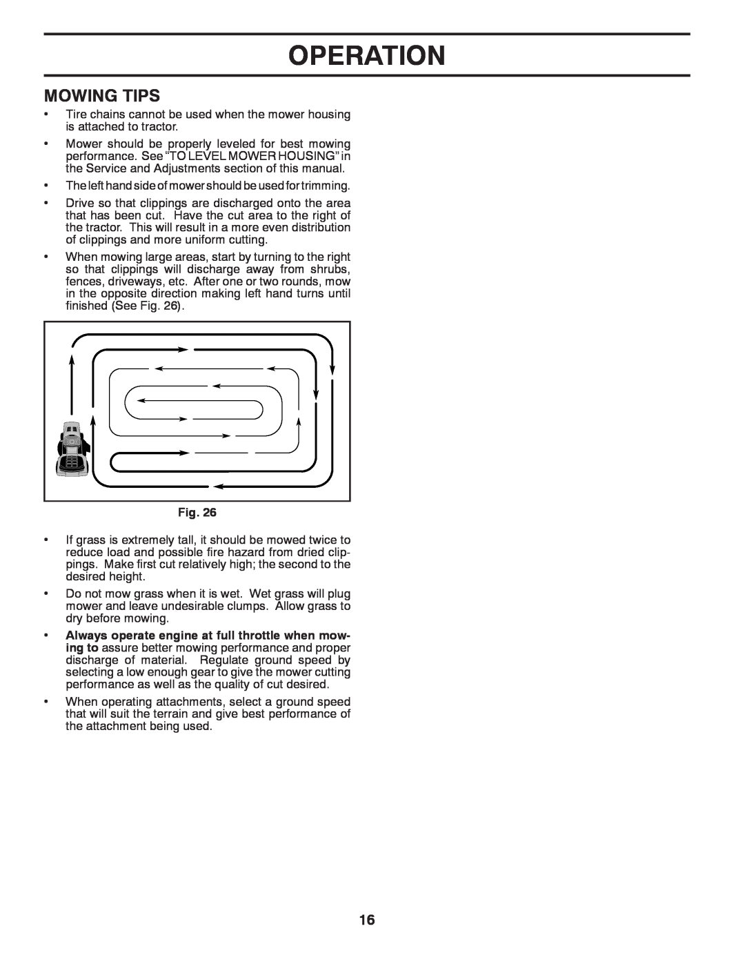 Dixon 435068, D25K48YT manual Mowing Tips, Operation 