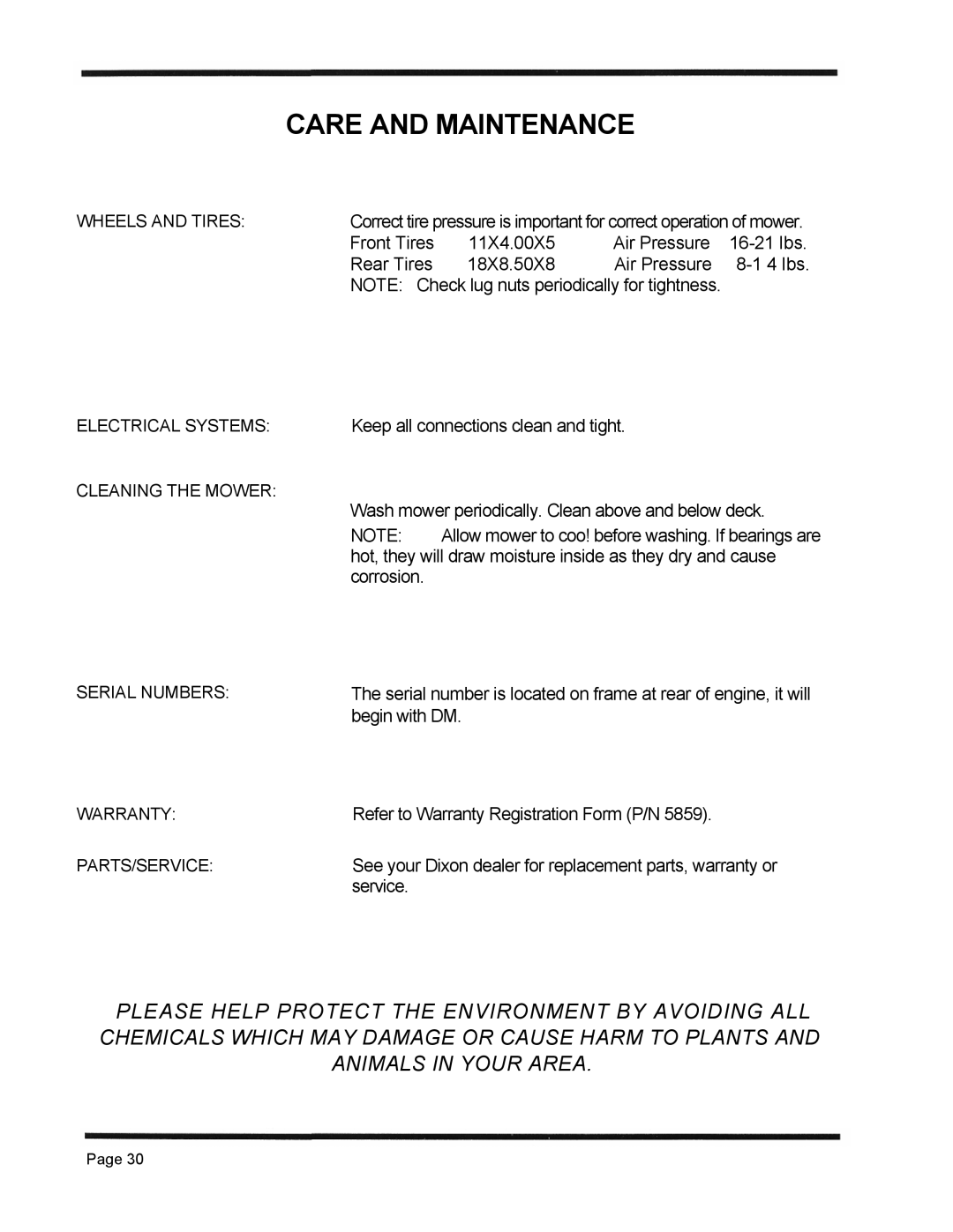 Dixon 4500 Series manual Electrical Systems 