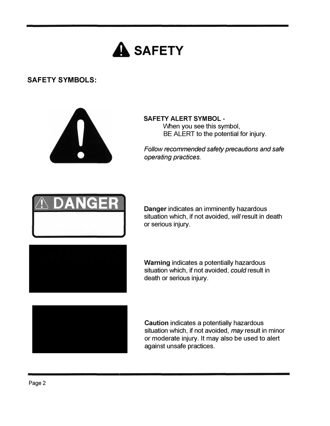 Dixon 4500 Series manual Safety Alert Symbol 