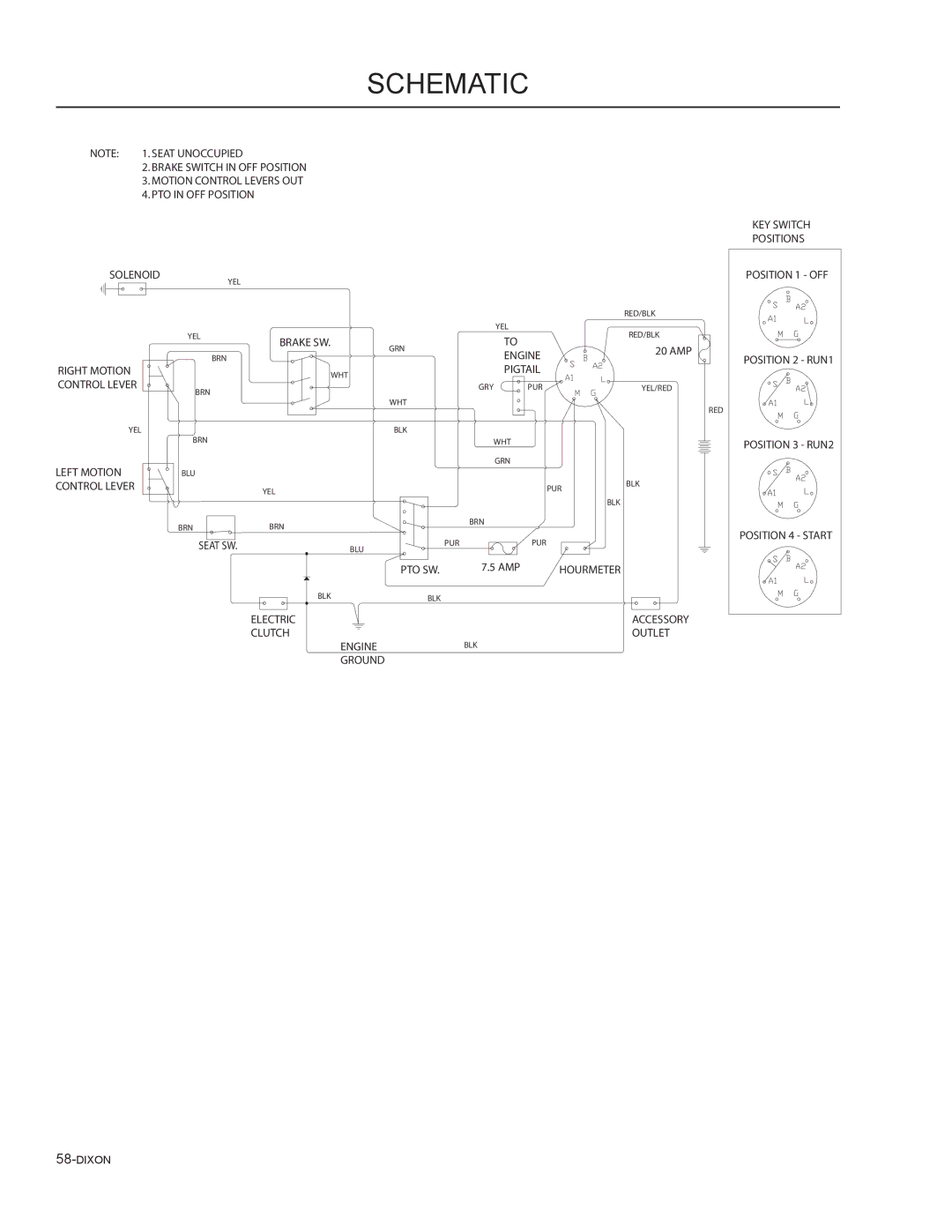 Dixon 965882101, 46, 965882301, 965981001, 965882201, 965882001, 965882401, 54 manual Schematic 