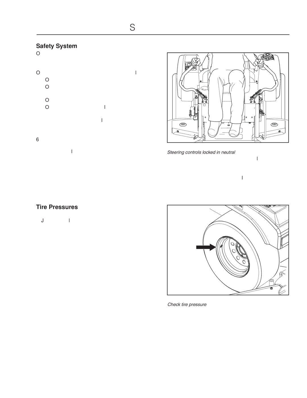 Dixon 965883201, 46BF, 42BF, 965883101, 54BF, 966496201, 966496301 manual Safety System, Tire Pressures 