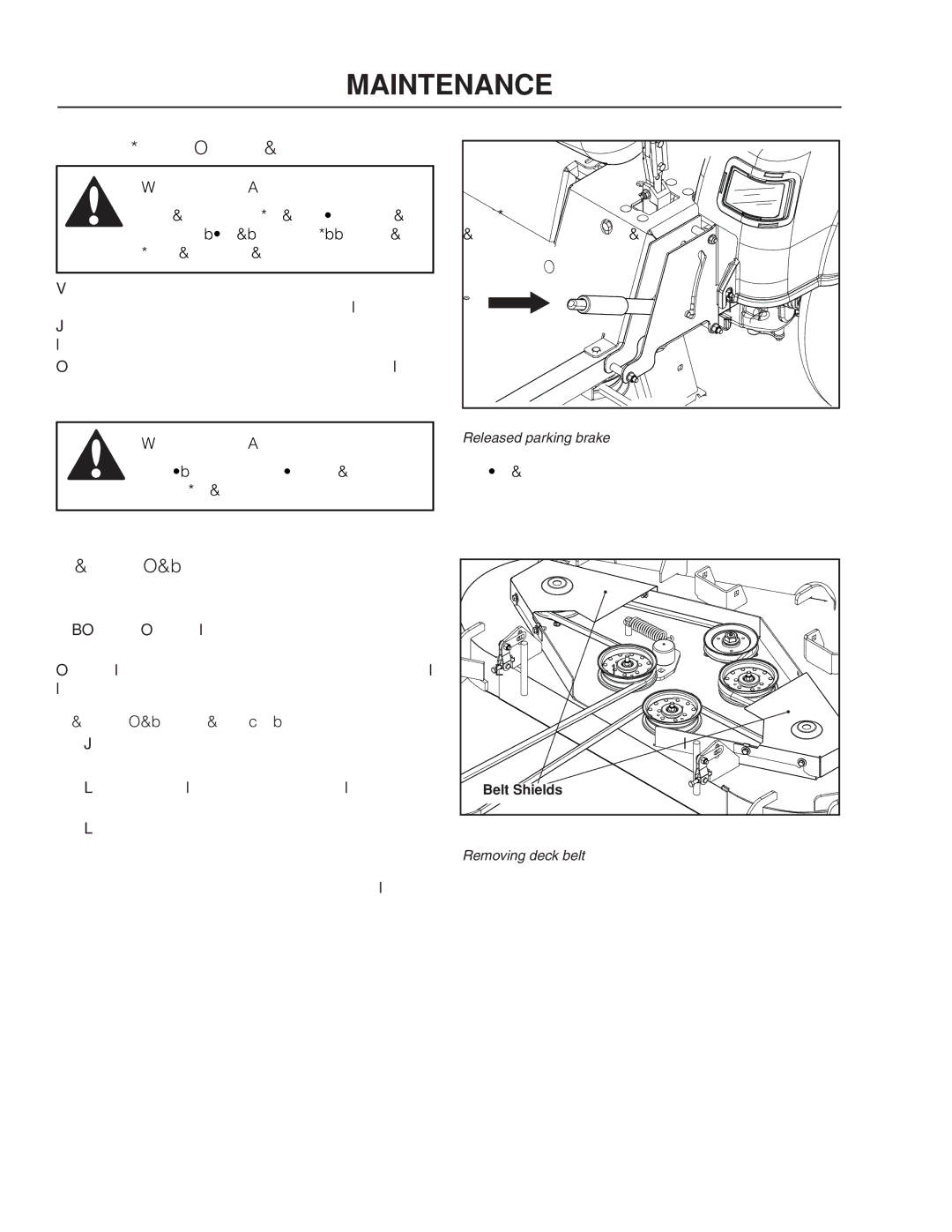 Dixon 965883101, 46BF, 42BF, 965883201, 54BF, 966496201 manual Faulty adjustment can cause an accident, Deck Belt Removal 