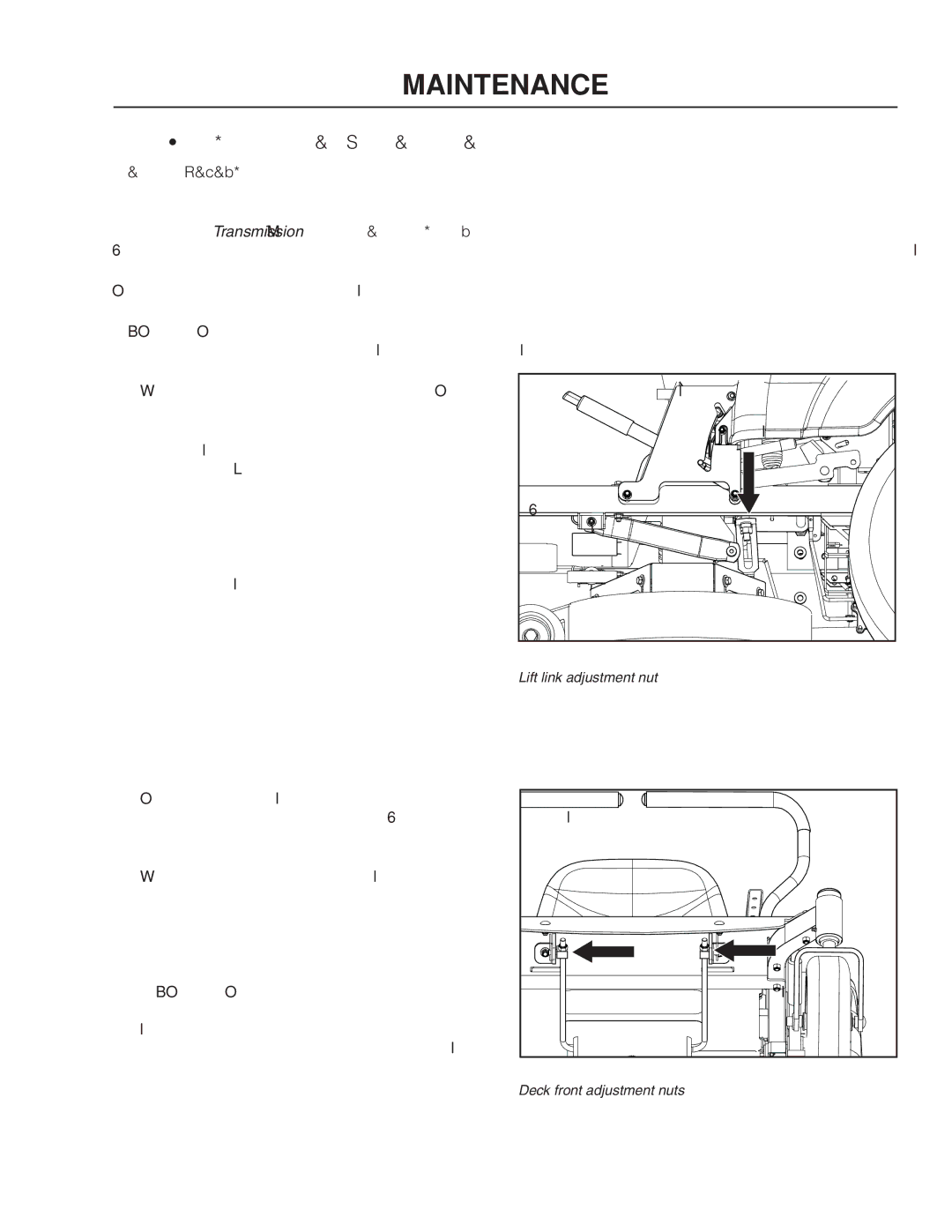 Dixon 966496301, 46BF, 42BF, 965883201, 965883101, 54BF, 966496201 manual Adjusting the Mower Deck, Deck Leveling 