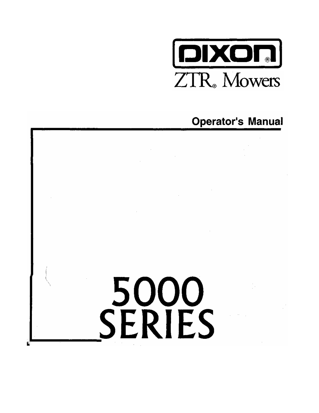Dixon 5000 Series manual 