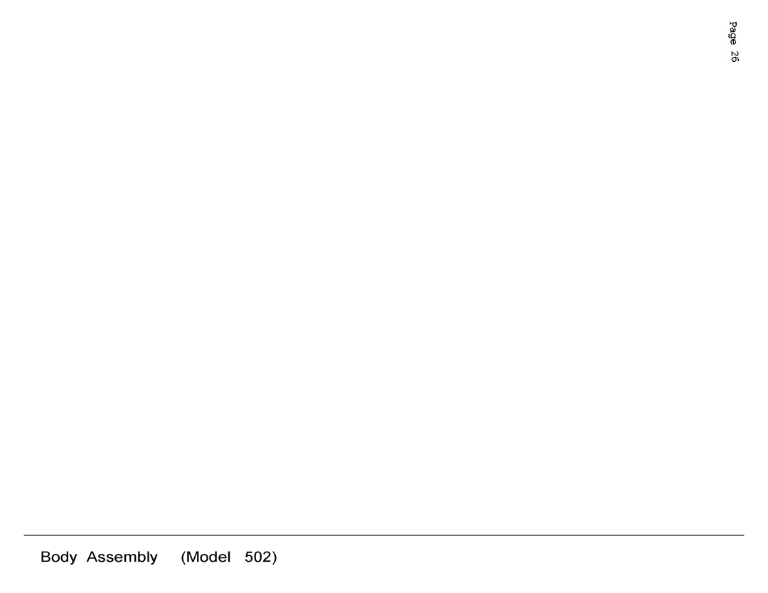 Dixon 502 manual Body Assembly Model 