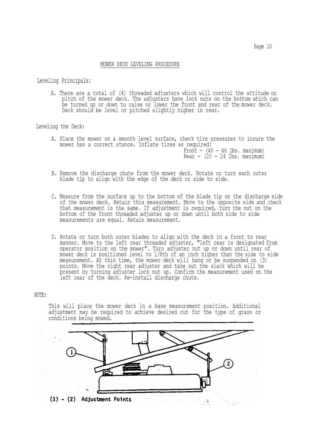 Dixon 503 manual Leveling Principals 