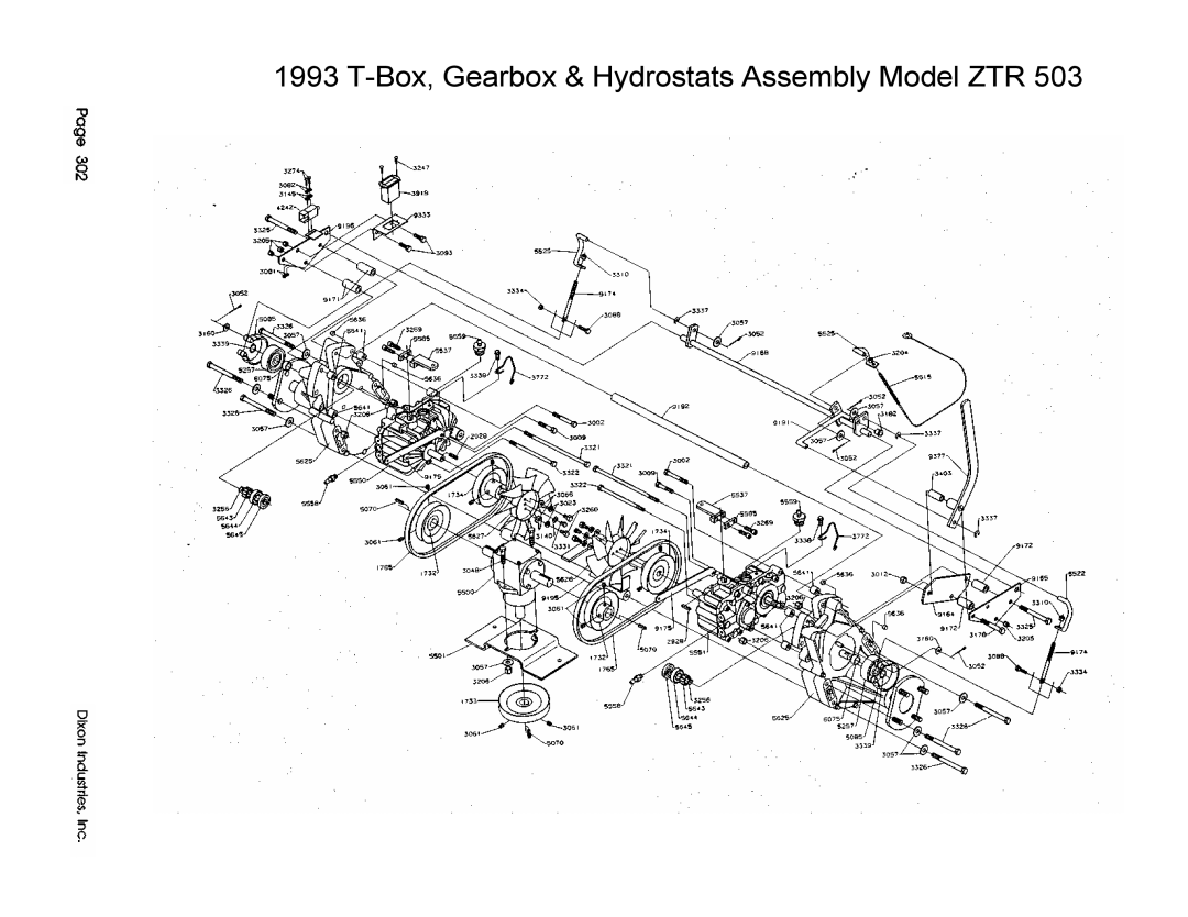 Dixon 503 manual Box, Gearbox & Hydrostats Assembly Model ZTR 