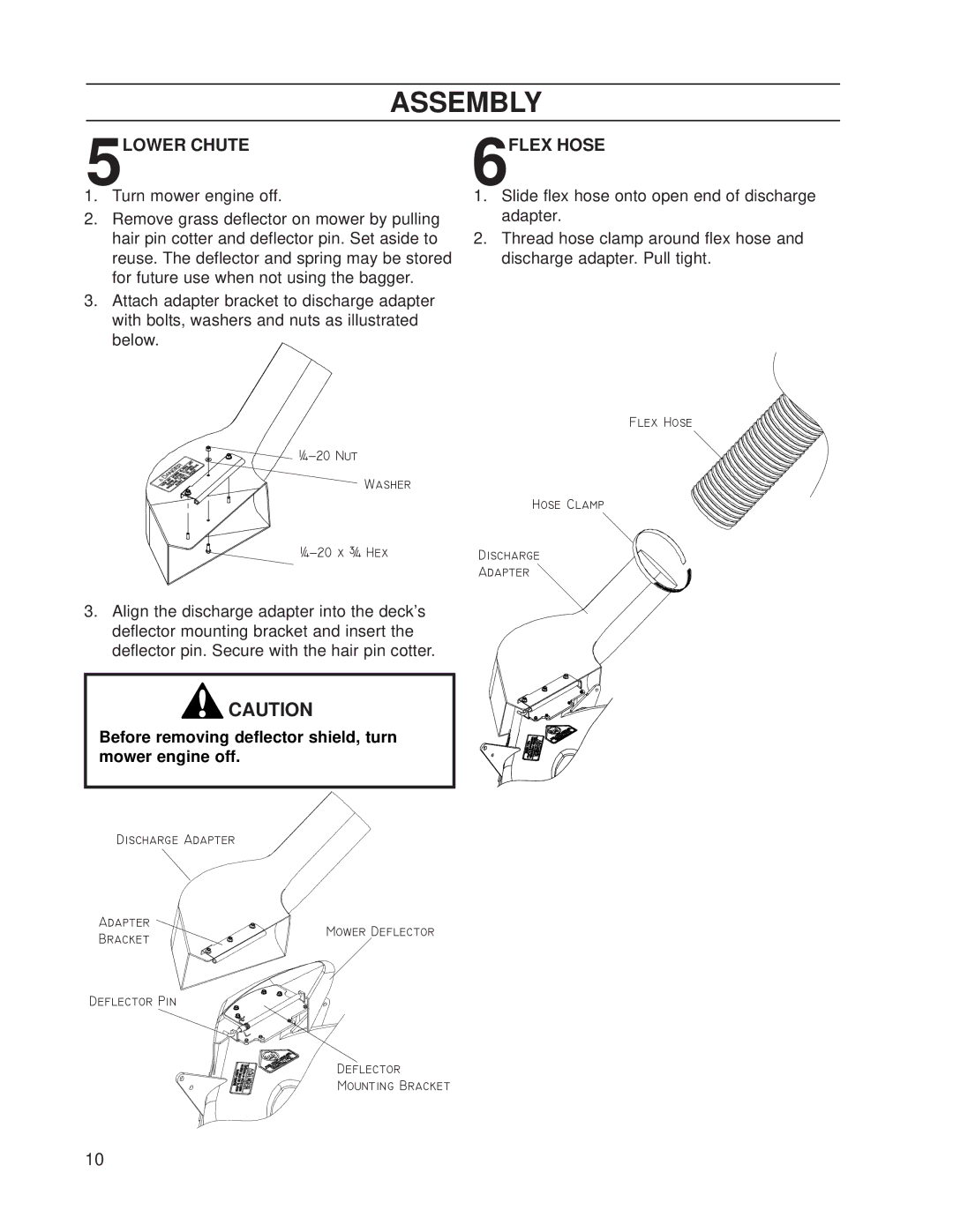 Dixon 539 131188 manual 5LOWER Chute, 6FLEX Hose 