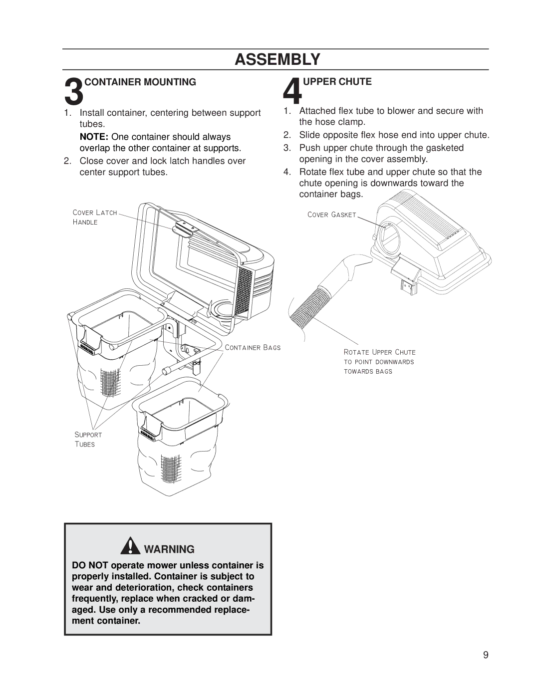 Dixon 539 131301 manual 3CONTAINER Mounting, 4UPPER Chute 