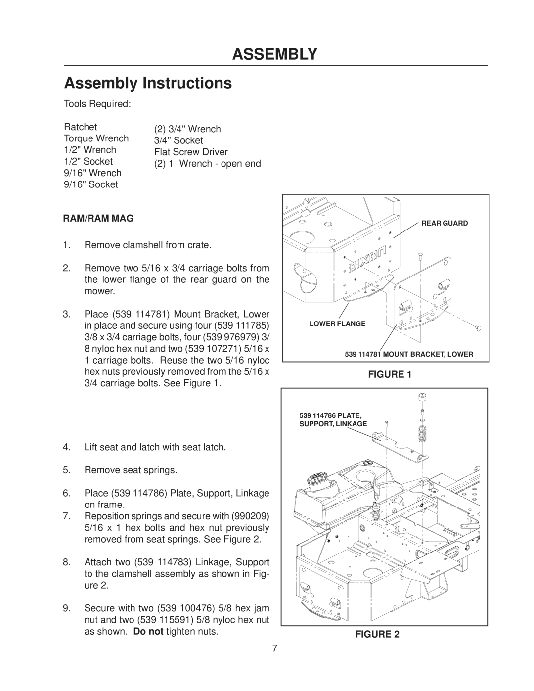 Dixon 539130212, 539130211 manual Assembly Instructions 