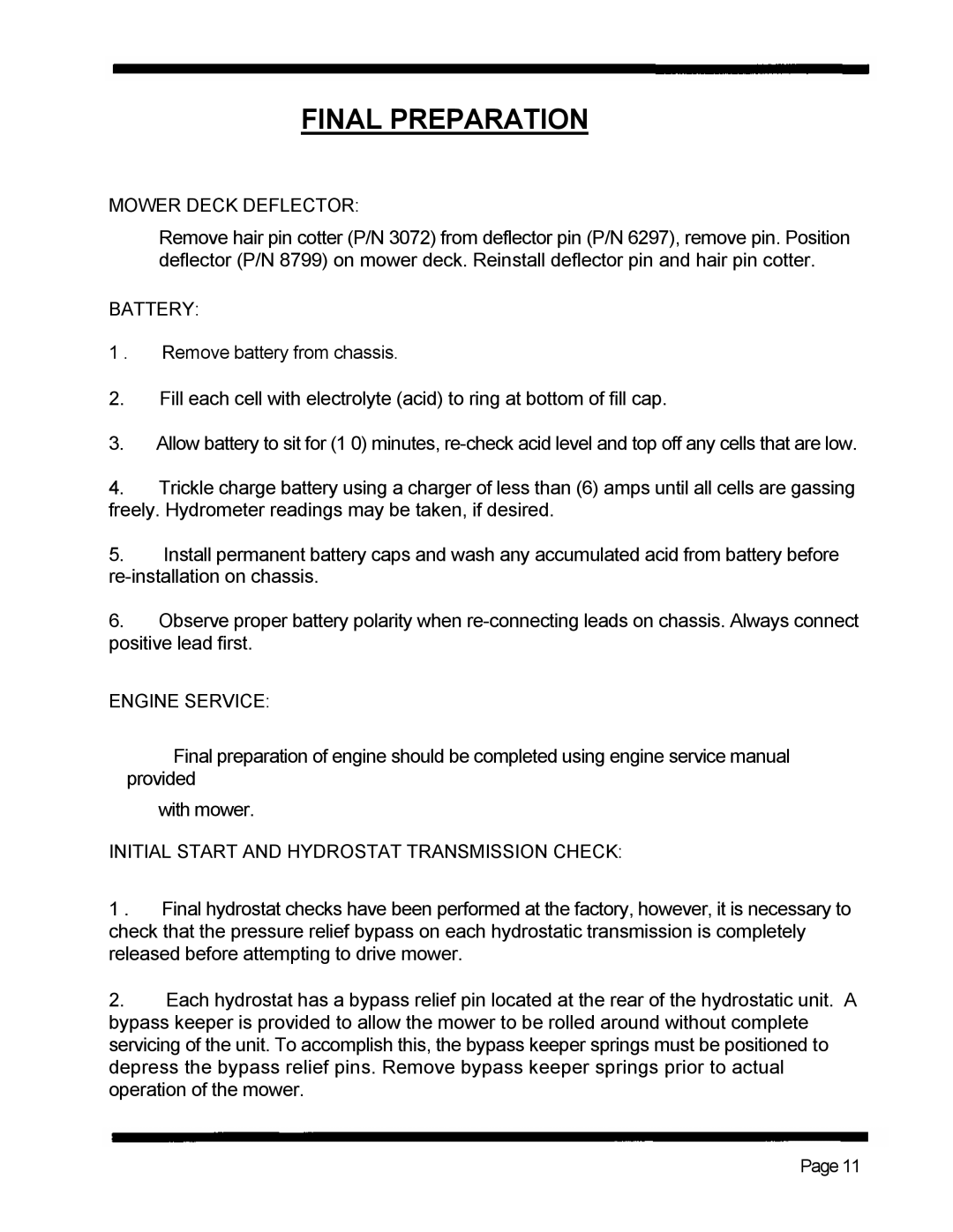 Dixon 5421 manual Final Preparation, Mower Deck Deflector 