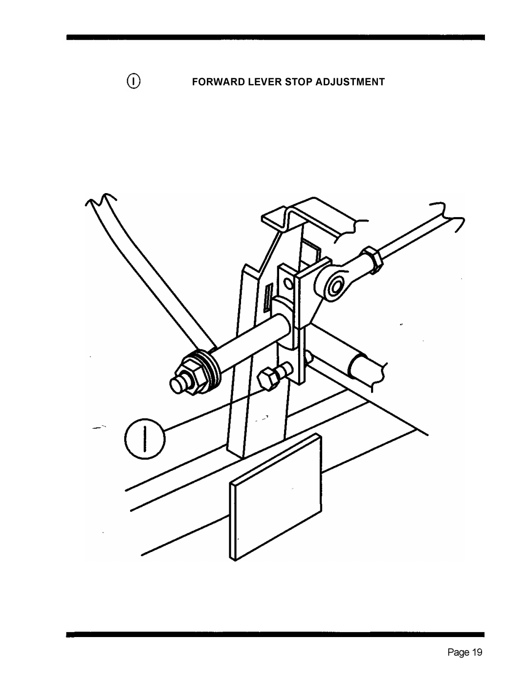 Dixon 5421 manual Forward Lever Stop Adjustment 