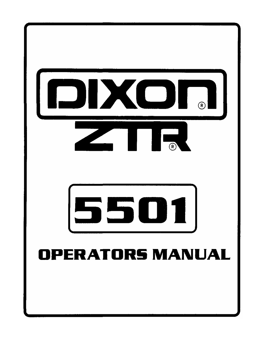 Dixon 5501 manual 