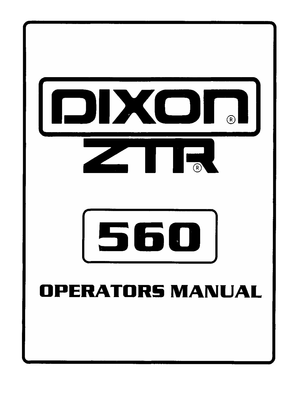 Dixon 560 manual 