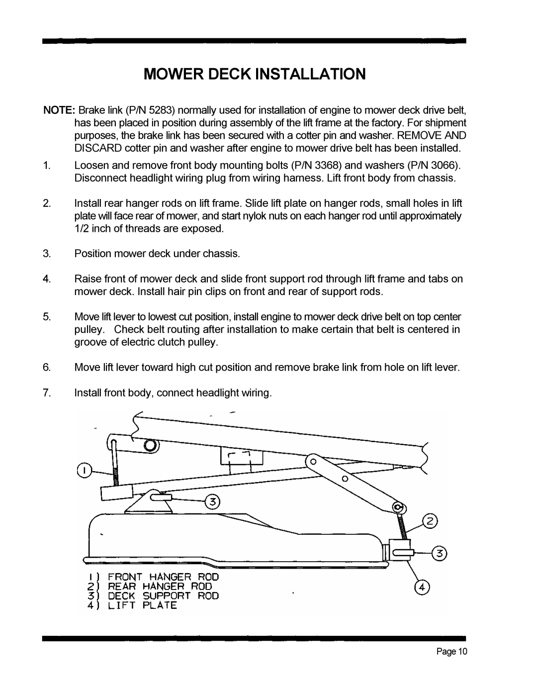 Dixon 560 manual Mower Deck Installation 