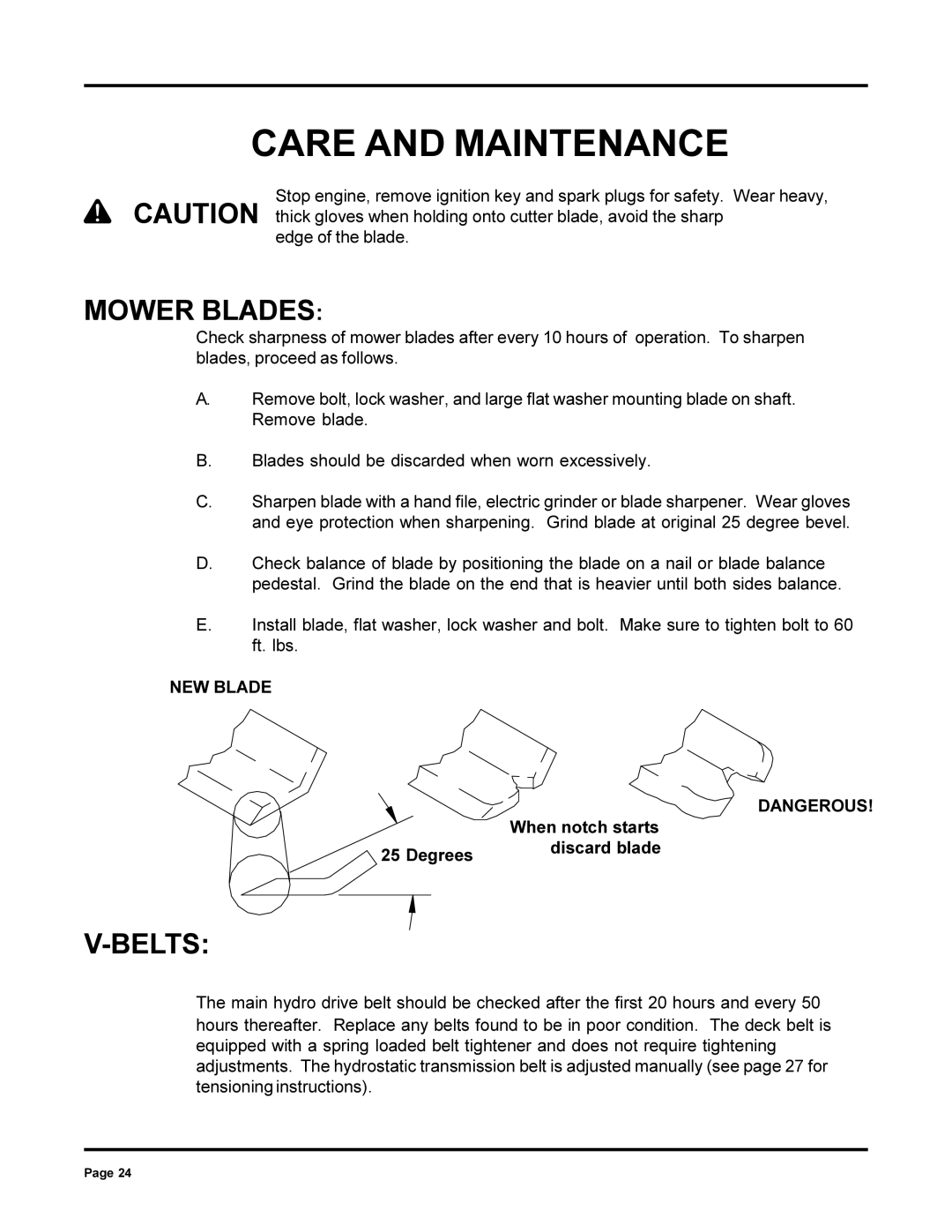 Dixon 6000 Series manual Mower Blades, Belts 