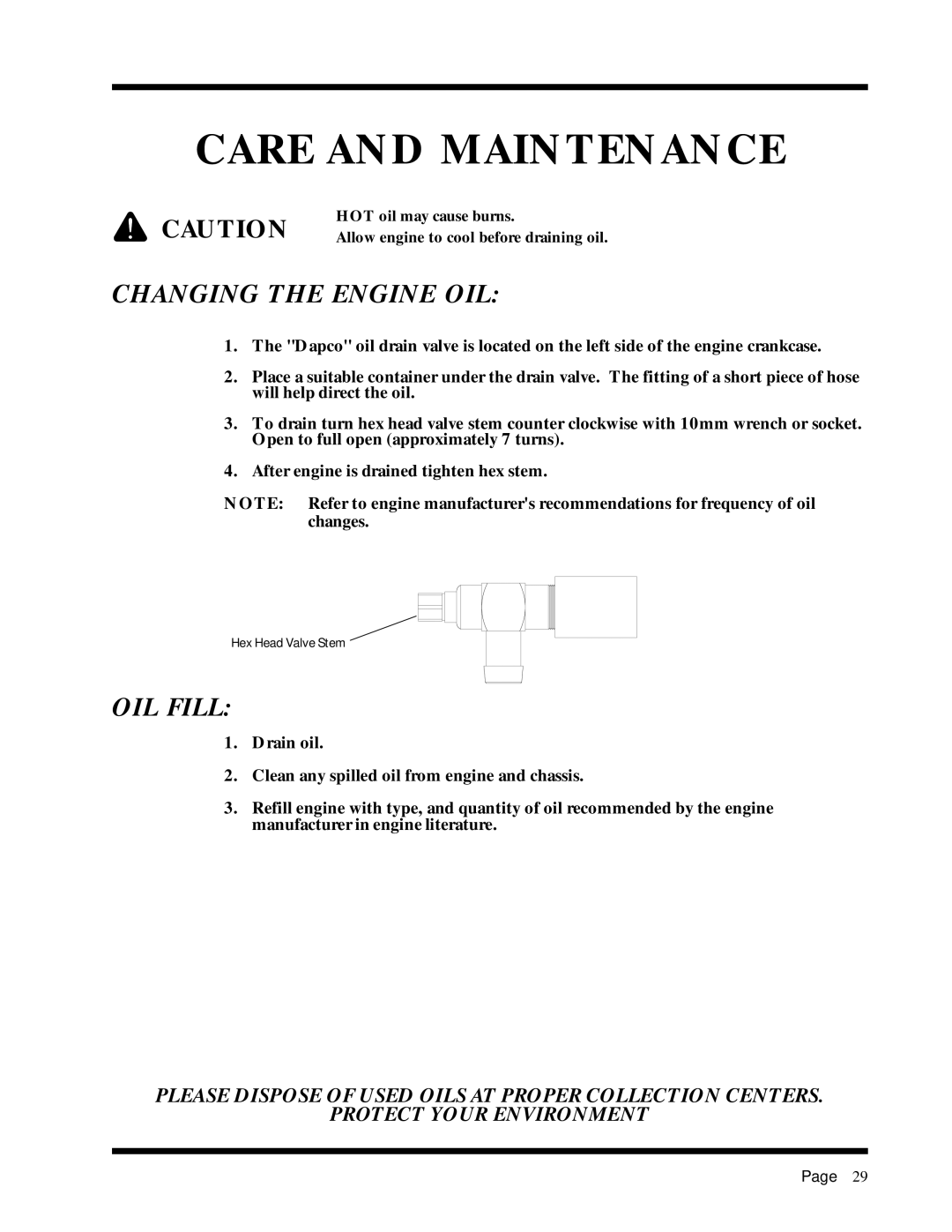 Dixon 6025 manual Changing the Engine OIL, OIL Fill 