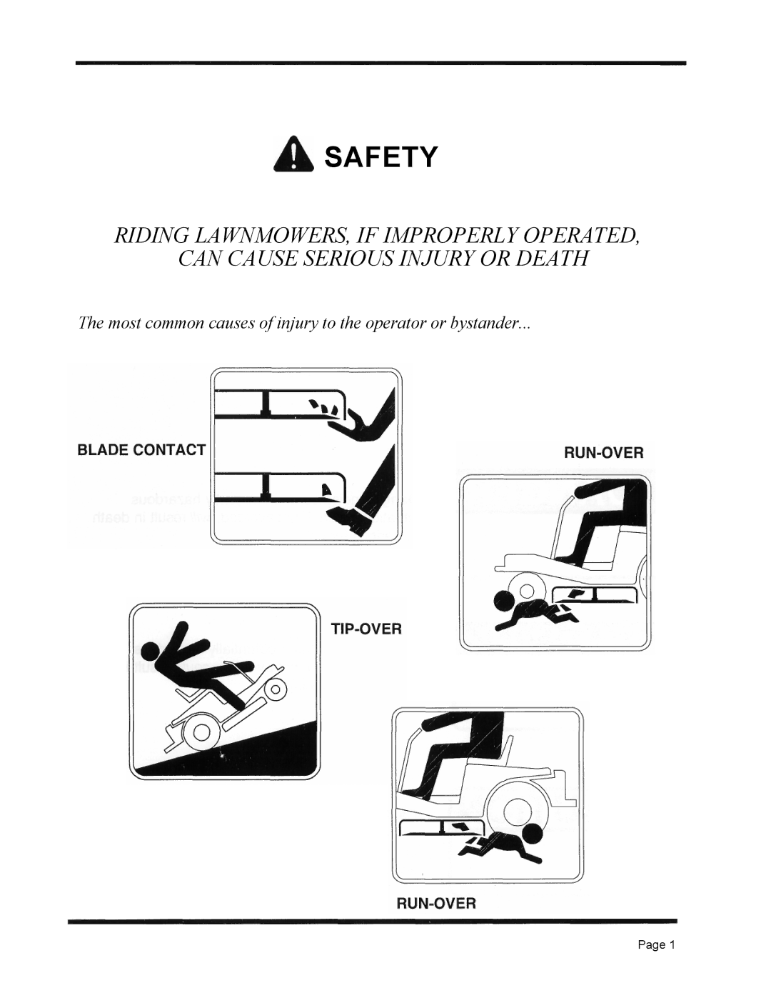 Dixon 6601 Series manual Safety 