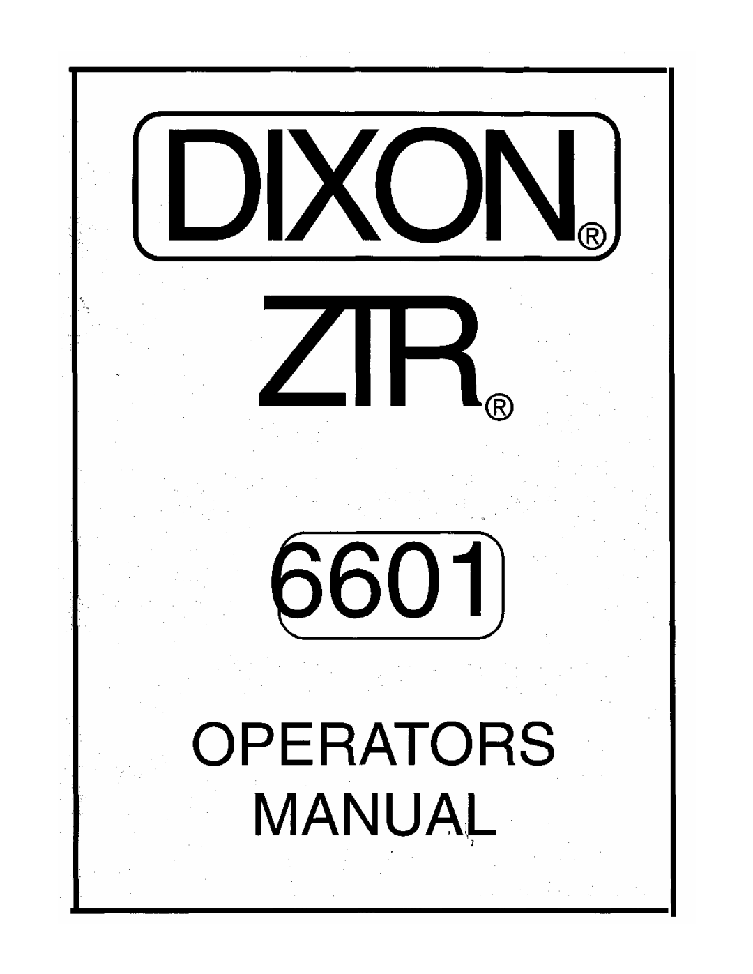 Dixon 6601 manual 