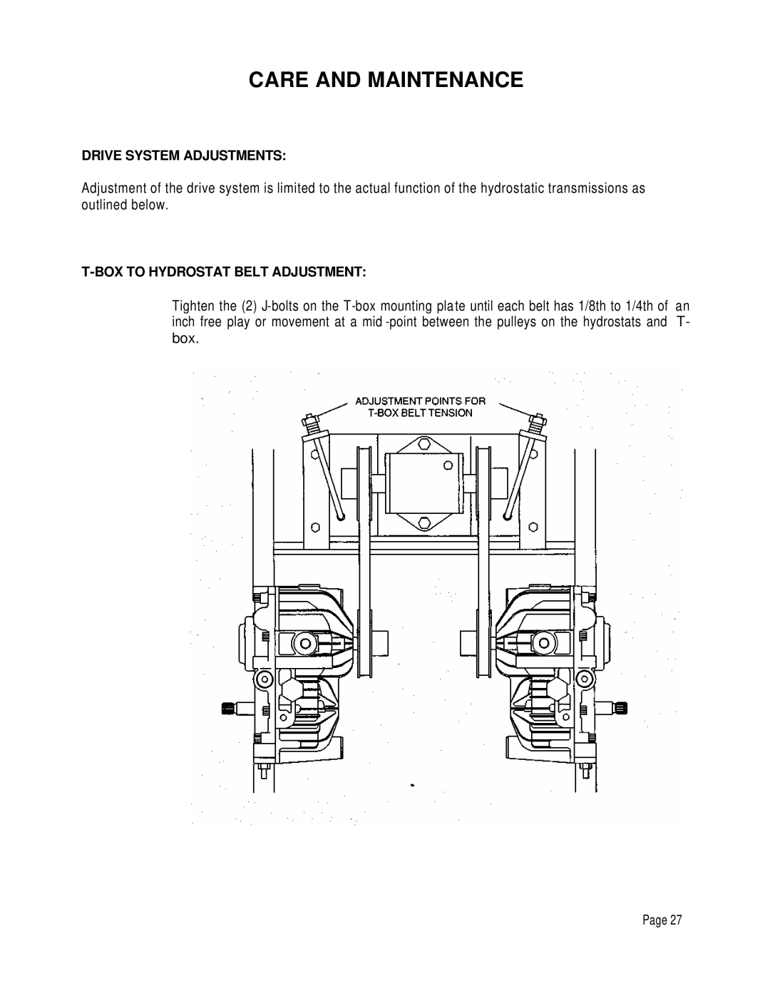 Dixon 6601 manual Drive System Adjustments 