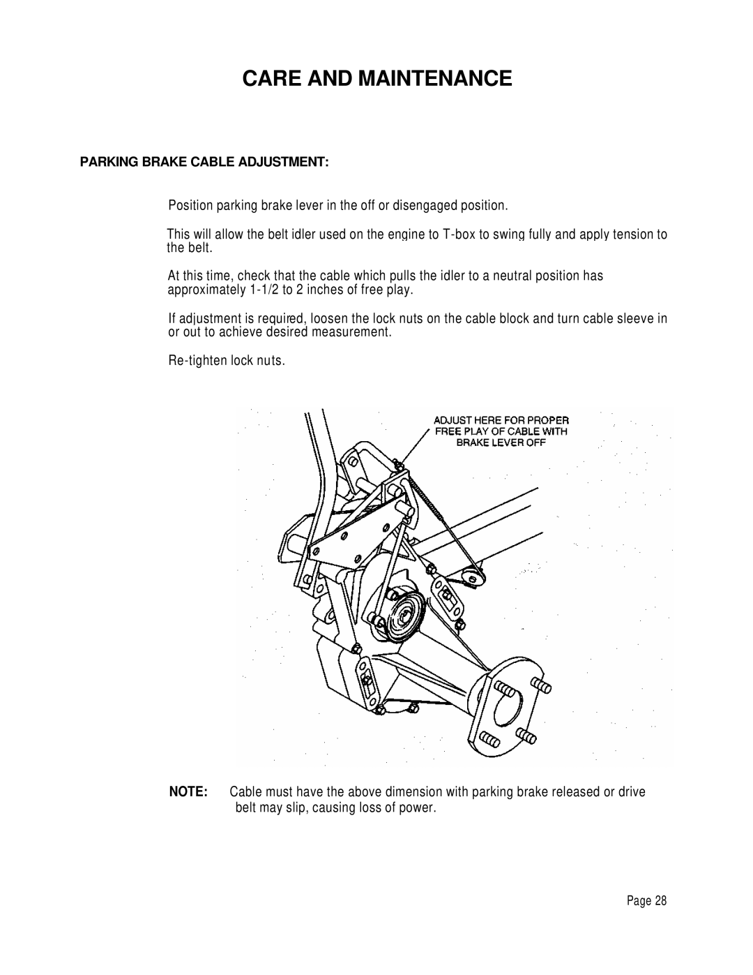 Dixon 6601 manual Care and Maintenance 