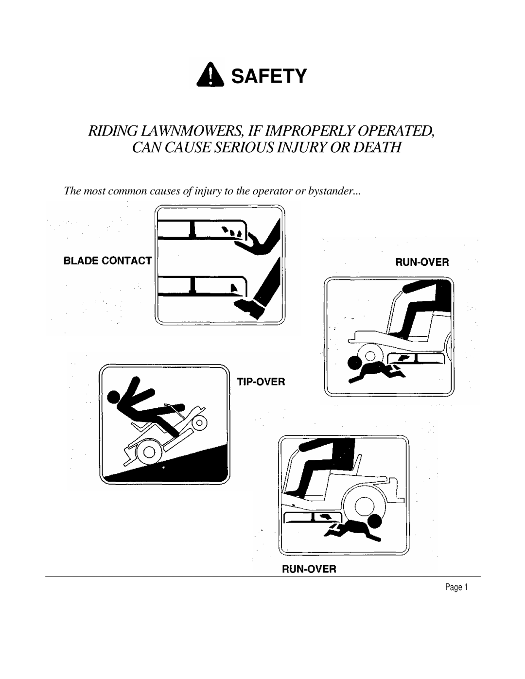 Dixon 6601 manual Safety 