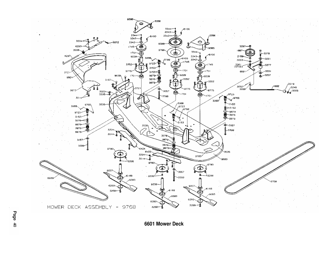 Dixon 6601 manual Mower Deck 