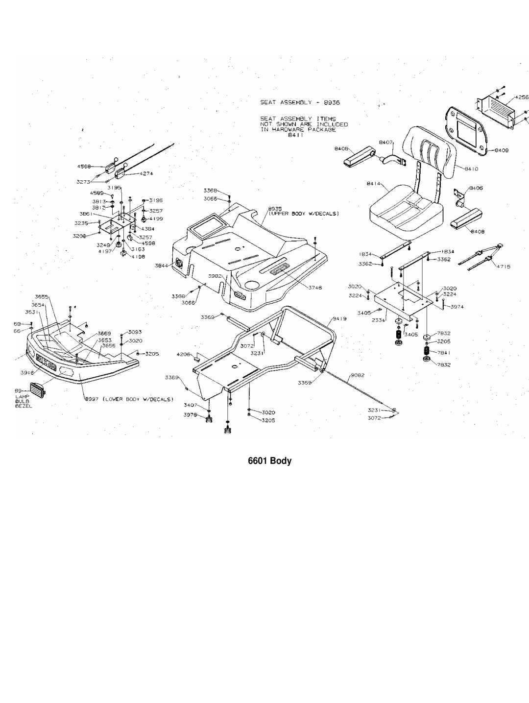 Dixon 6601 manual Body 