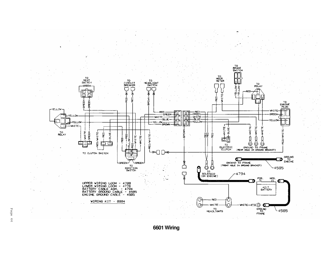 Dixon 6601 manual Wiring 