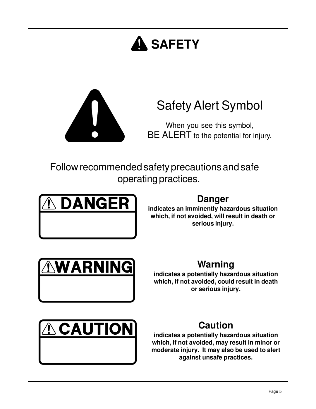 Dixon 7000 Series manual Safety Alert Symbol 