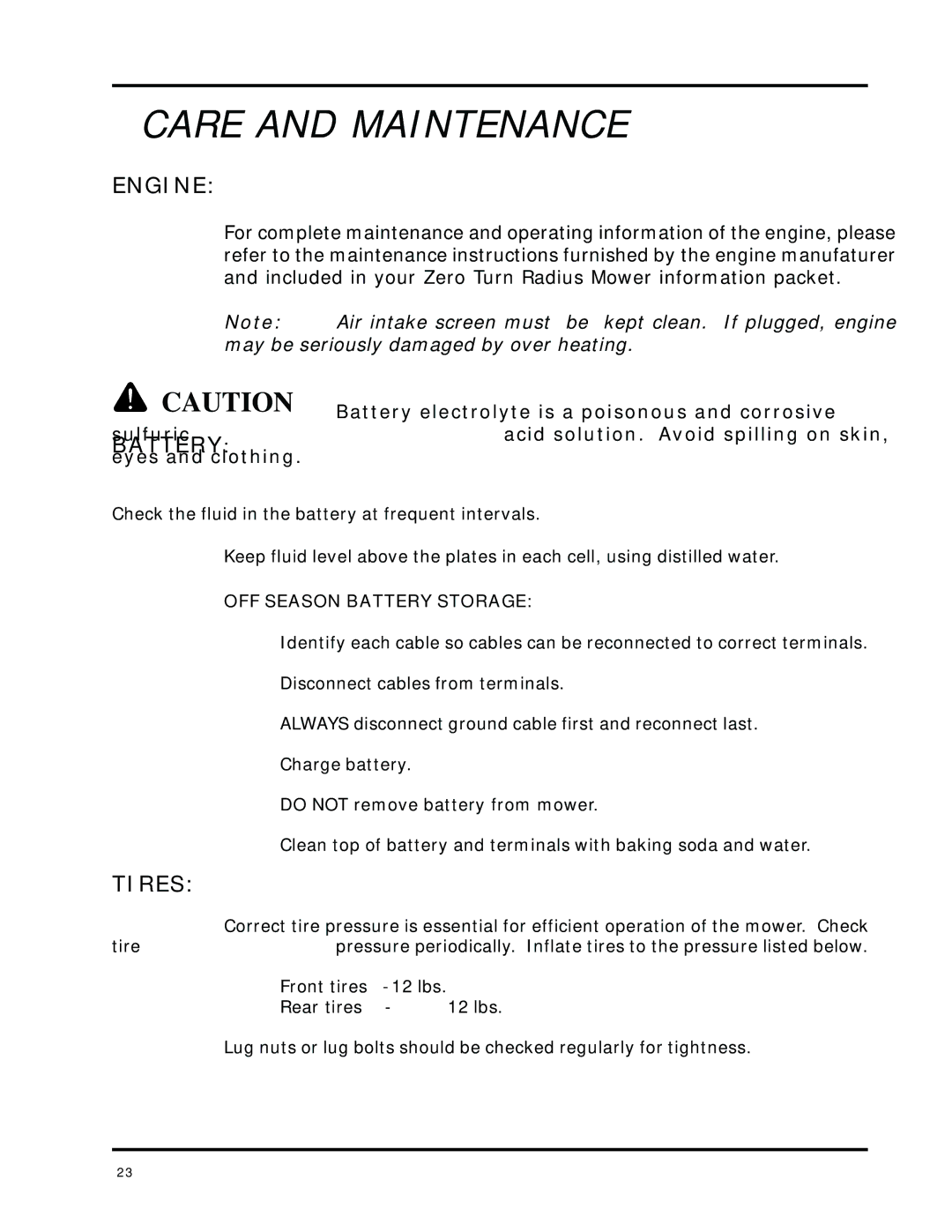 Dixon 8000 Series manual Engine 