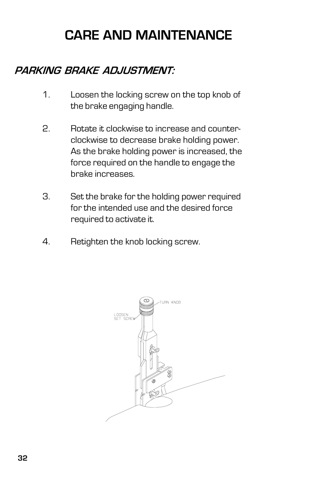 Dixon 8000D manual Parking Brake Adjustment 