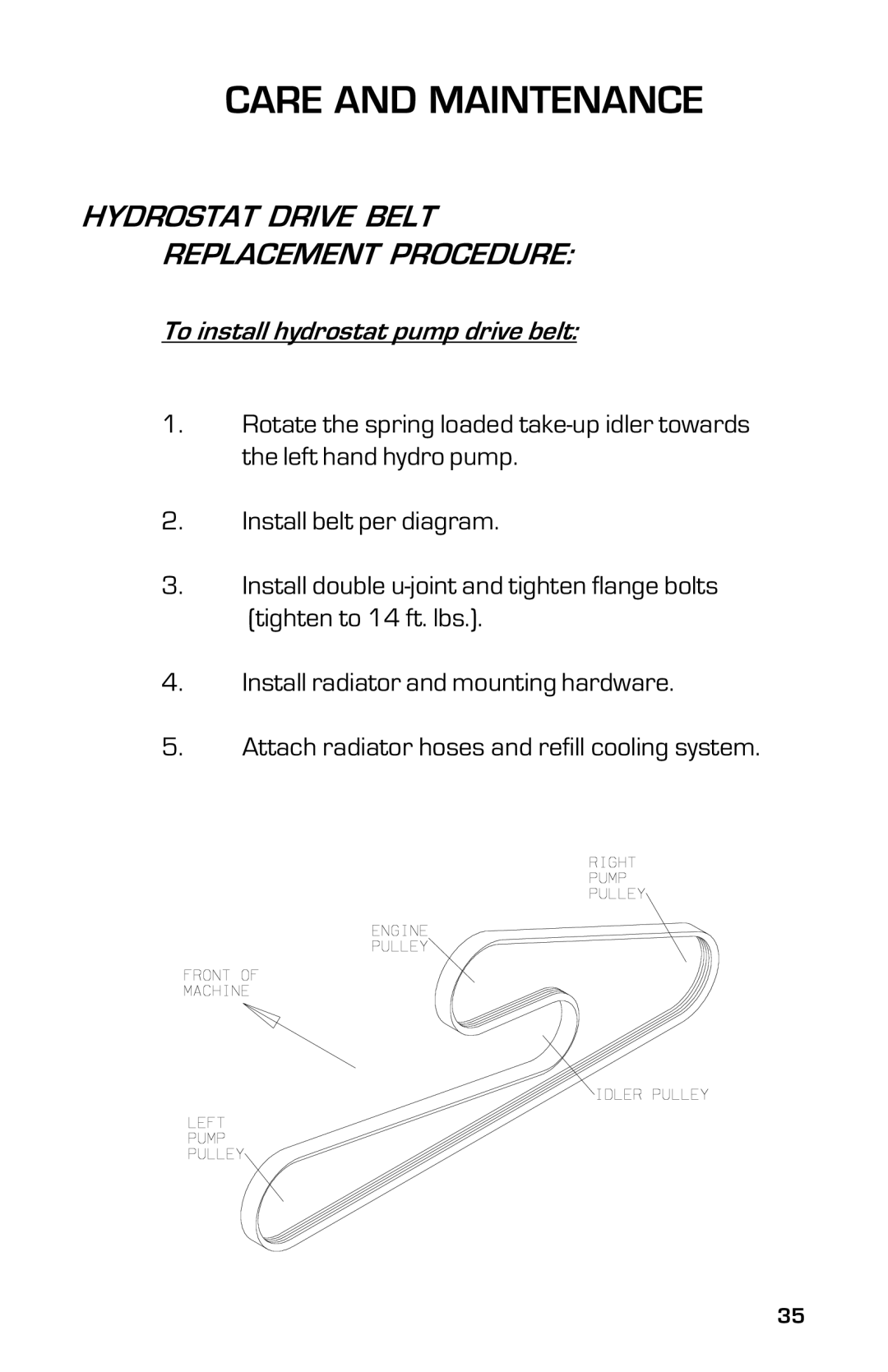 Dixon 8000D manual Hydrostat Drive Belt Replacement Procedure 