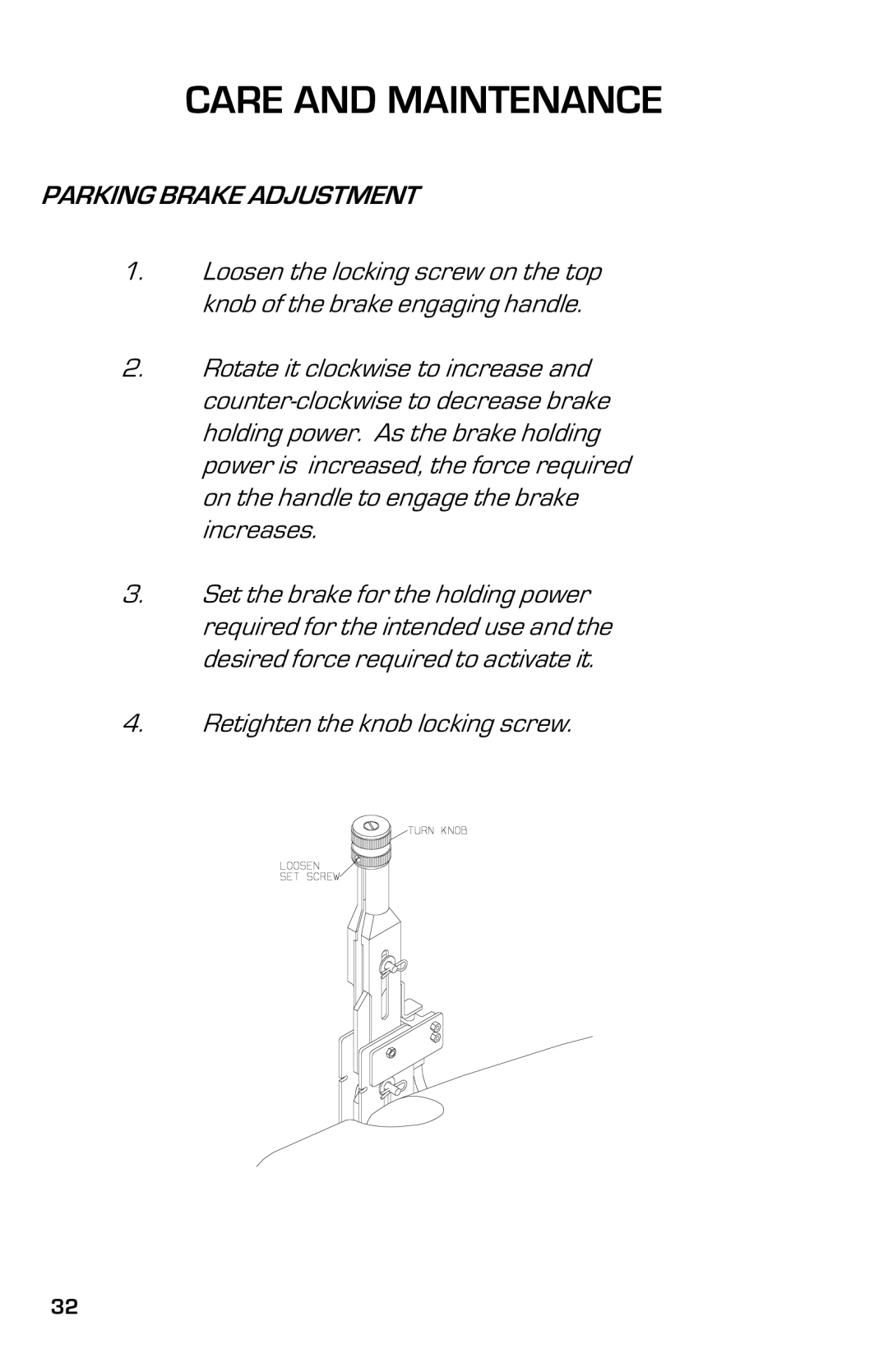 Dixon 8000G Series manual Parking Brake Adjustment 