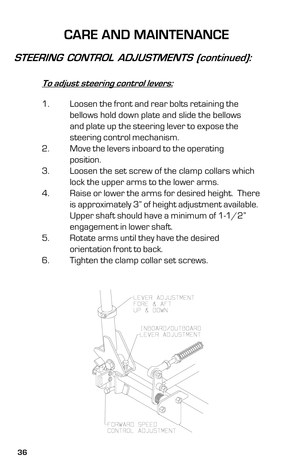 Dixon 8000G Series manual Steering Control Adjustments 