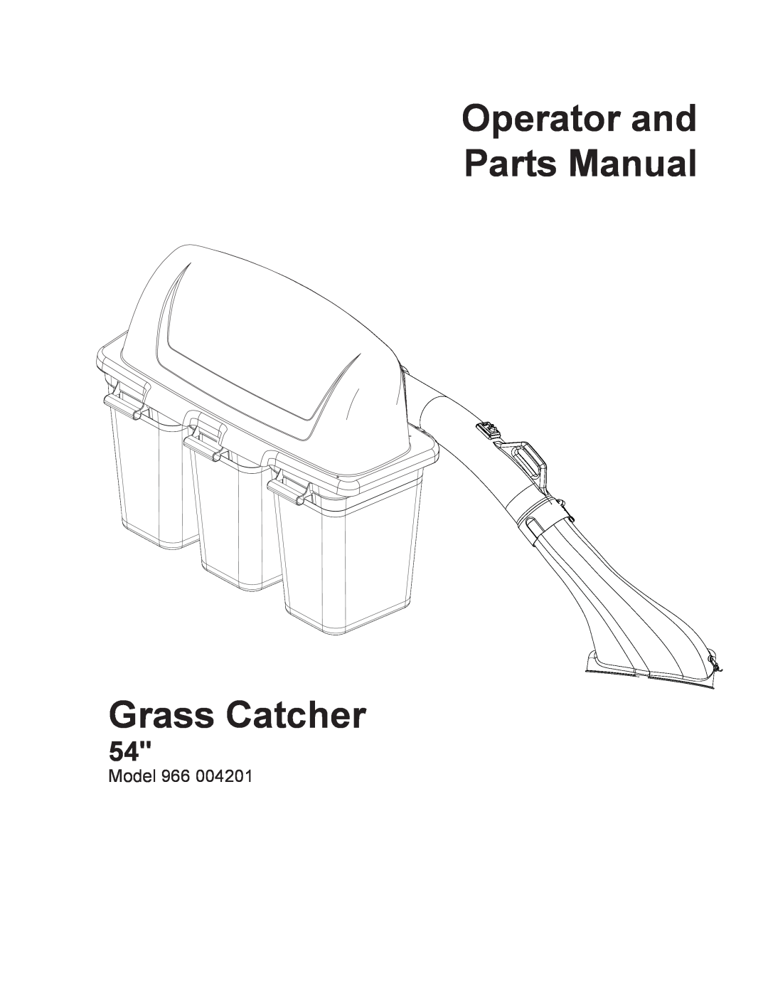 Dixon 966 004201 manual Operator and Parts Manual Grass Catcher, Model 