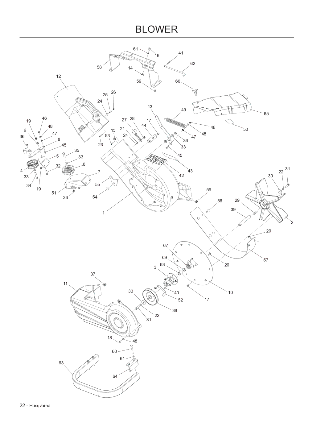 Dixon 966 004901 manual Blower 