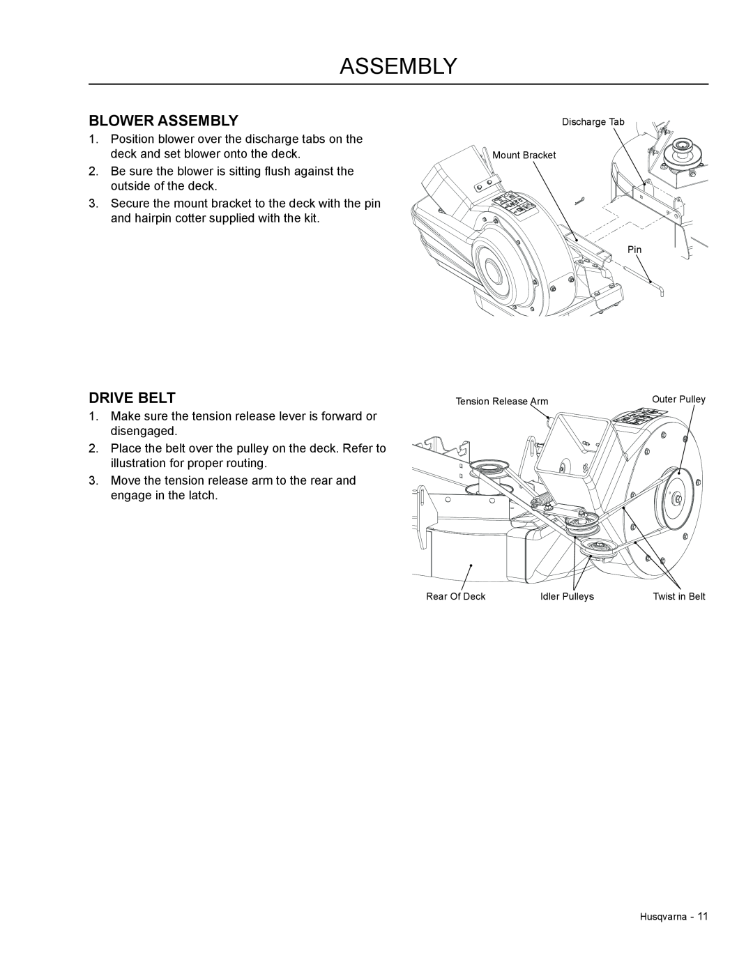 Dixon 966 004901 manual Blower Assembly, Drive Belt 