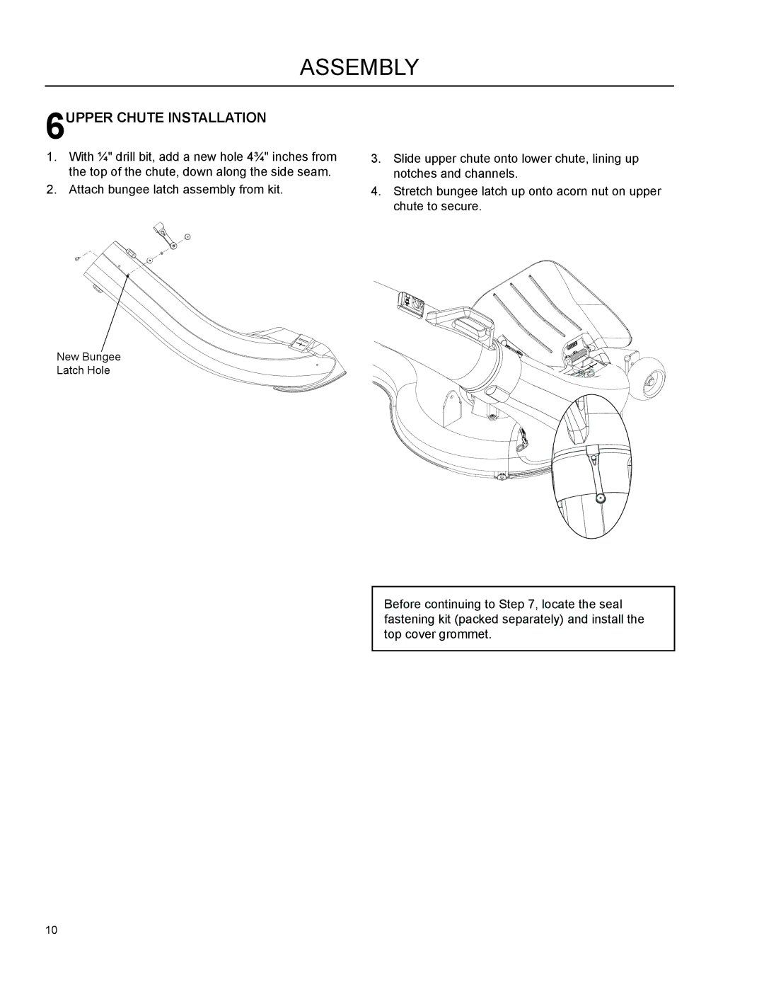 Dixon 966004101 manual 6UPPER Chute Installation 